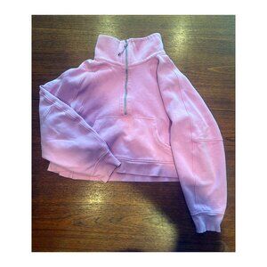 Lululemon pink, crop-top scuba hoodie, size 14